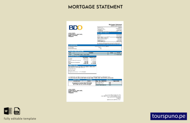 listo para imprimir declaración de hipoteca BDO de Filipinas en plantilla de for